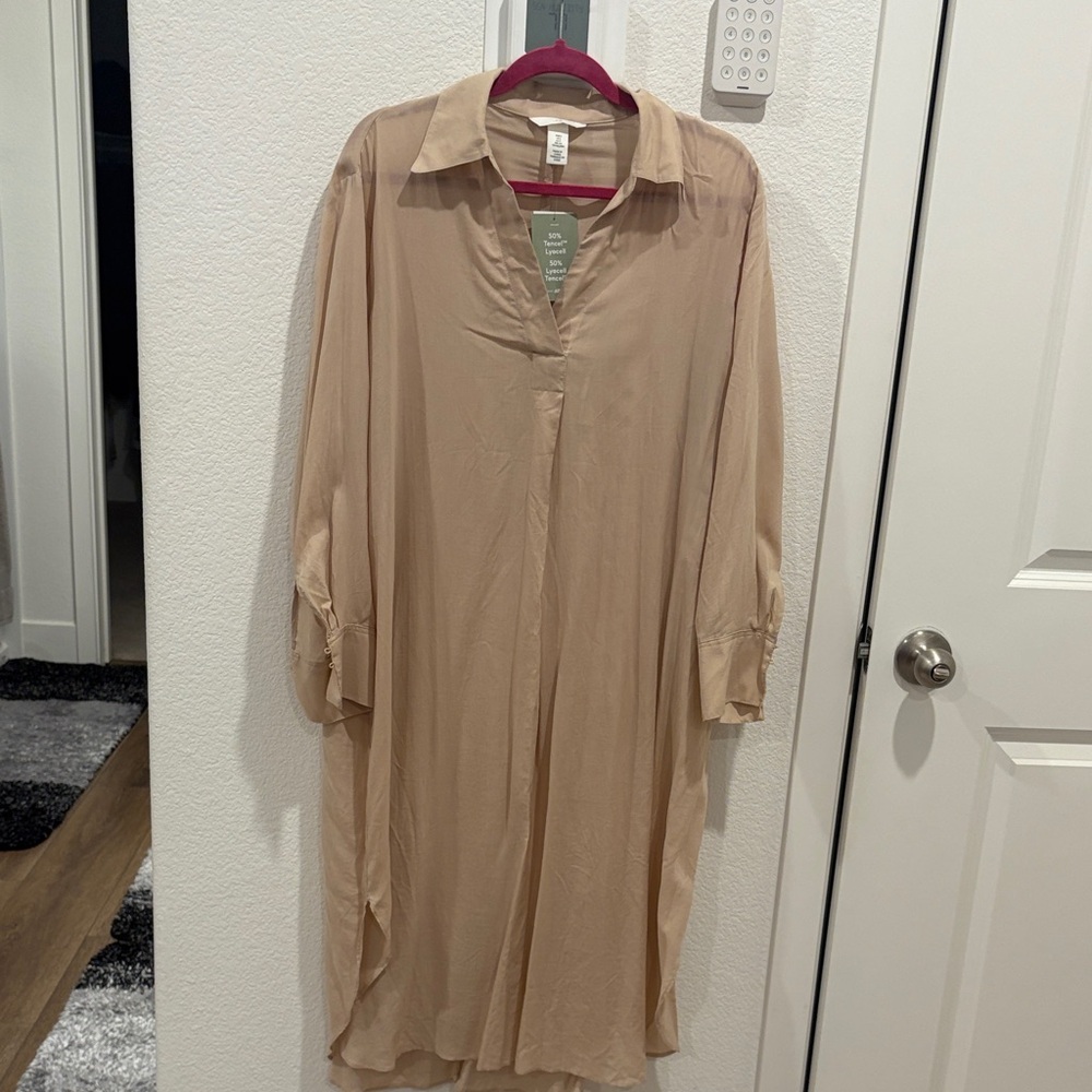 H&M Beige Sheer Blouse